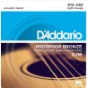 D'Addario Kit Pz.4 EJ16 in bronzo fosforoso per chitarra acustica, Light, 12-53