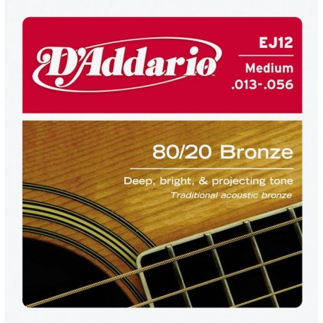 D'Addario Kit Pz.4 EJ12 muta acustica 80/20 bronze medium 13-56 